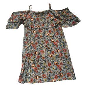 Hayden Los Angeles Womens Cold Shoulder Floral Mini Dress-Gray-Size Small-GUC